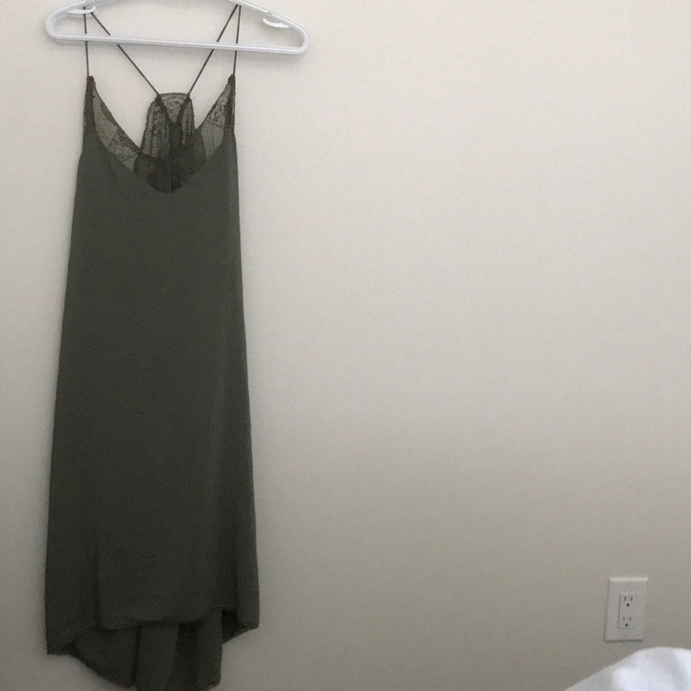Midi olive green dress